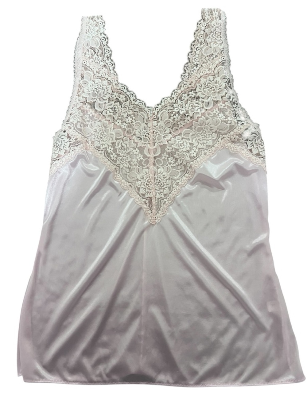 Satin Lace-Trim Camisole - Soft Pink